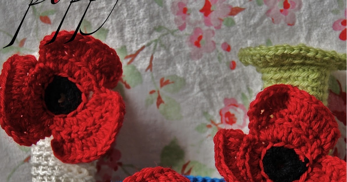 Stonefruit Season crocheted flanders poppies adorning containers