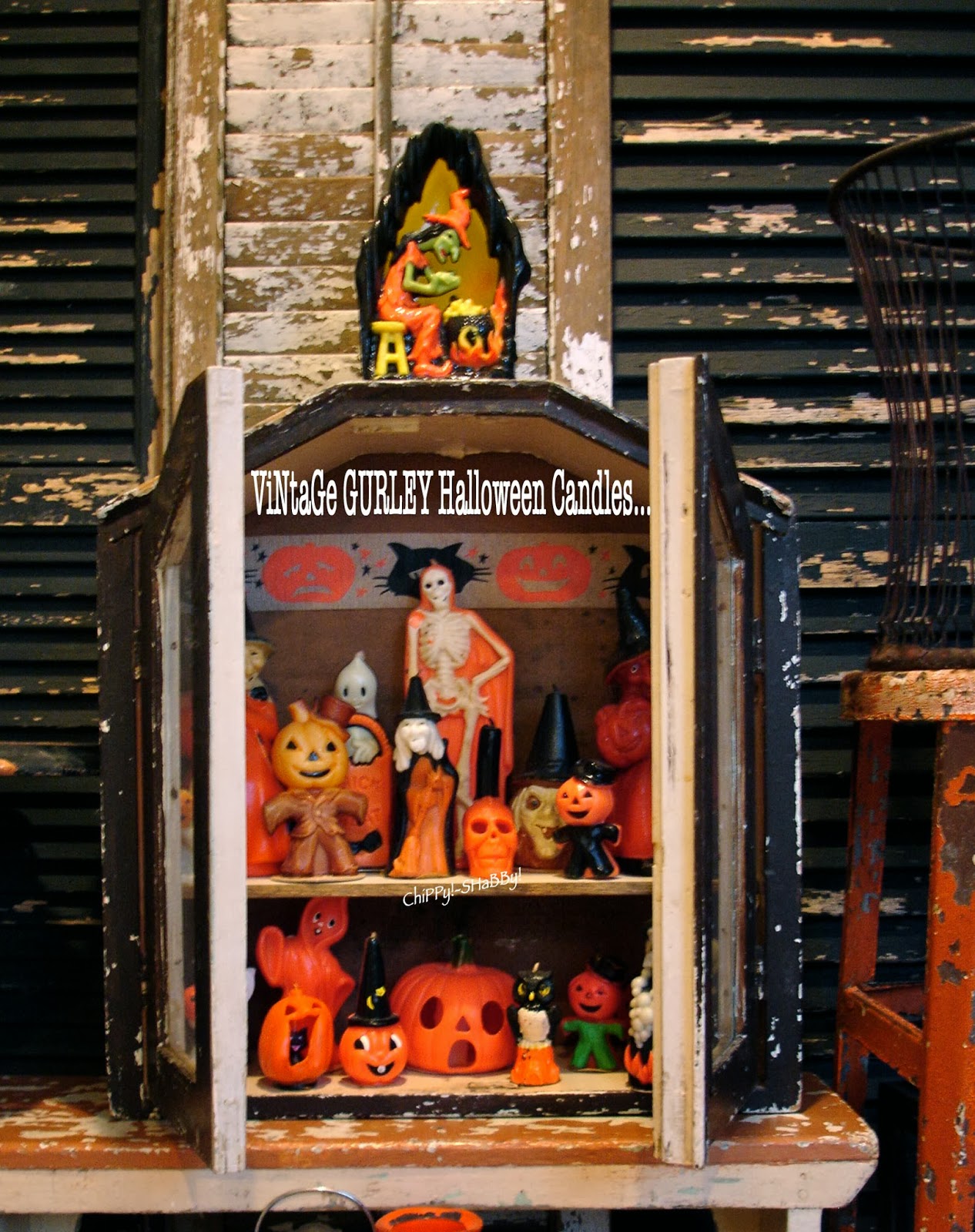 ChiPPy! SHaBBy! ViNtaGe *GURLEY* HaLLoween CaNdLeS!*!*!