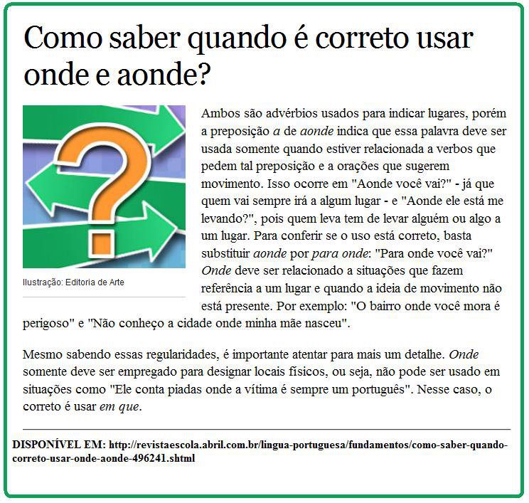 aonde ou onde aonde ou onde