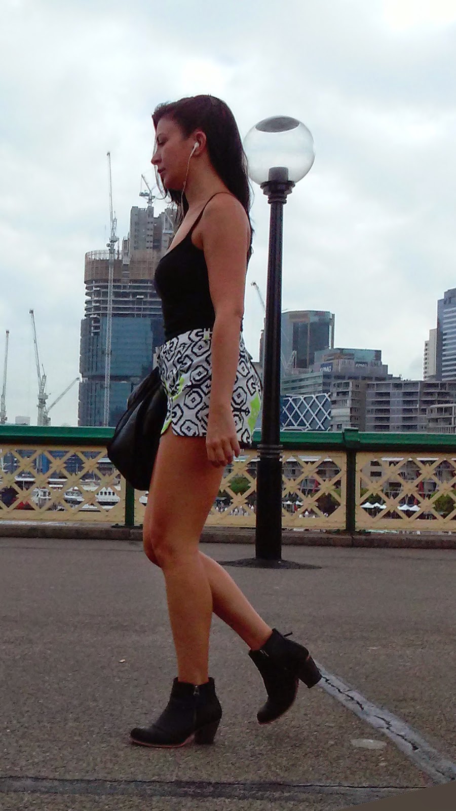 Her Calves Muscle Legs Street Walking Girl with Lovely Calves