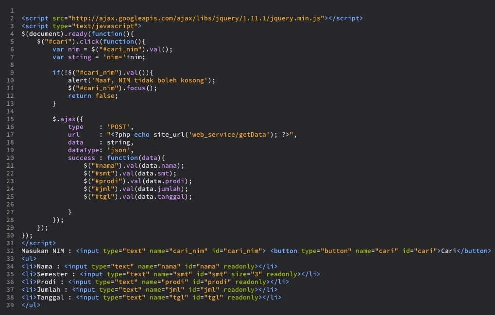 Membuat Json Codeigniter | membuat web service sederhana menggunakan codeigniter Membuat Json Codeigniter | membuat web service sederhana menggunakan codeigniter