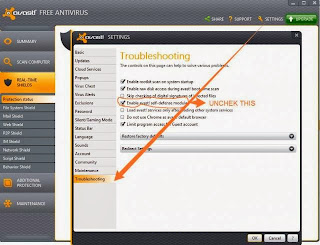 disable avast self defense module