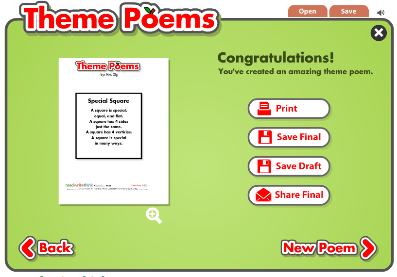 Main idea of a poem worksheet image