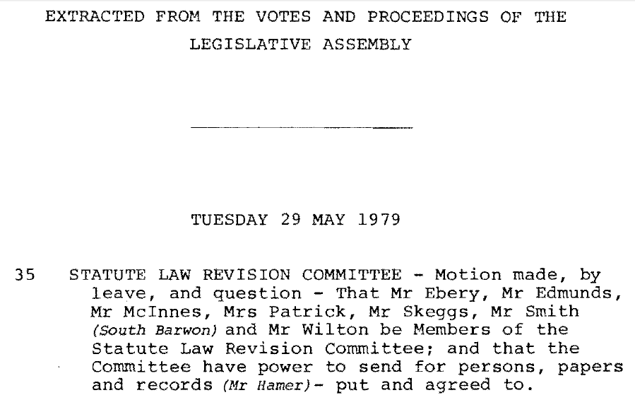 MIKIPEDIA LAW BLOG STATUTE LAW REVISION COMMITTEE REPORT ON THE