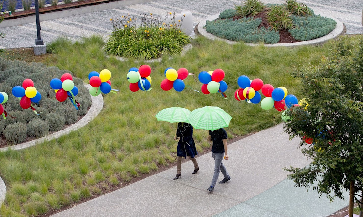 Employees at Google corporate headquarters in Mountain View, California, May 2015