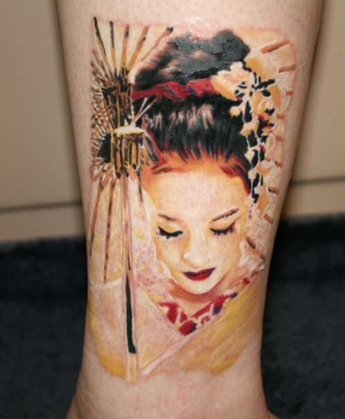 Beautiful Geisha Tattoo
