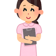 ピンク色の制服の女性看護師のイラスト