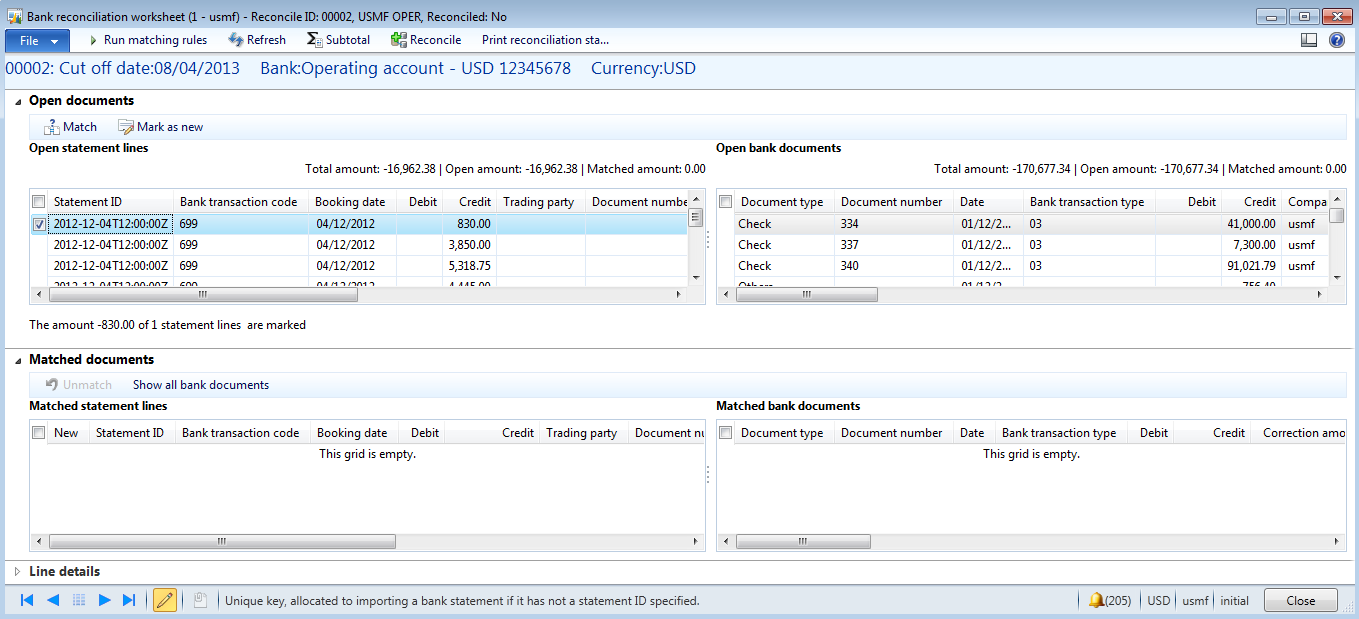 ax functional advance bank reconciliation in ax2012 r2 reconciling bank statements worksheet