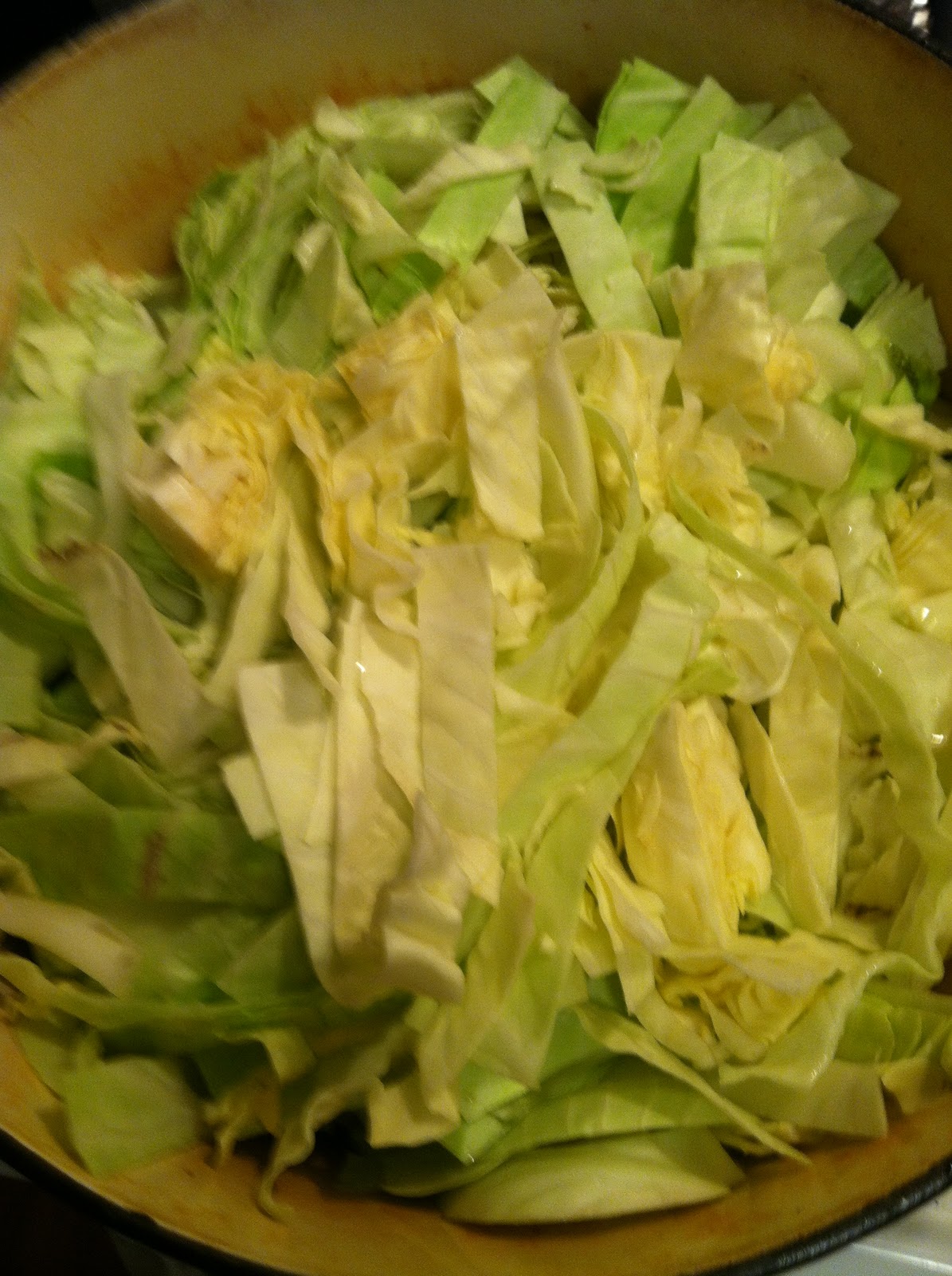 The Curried Cook Bangers N Mash with Cabbage (Island Style)