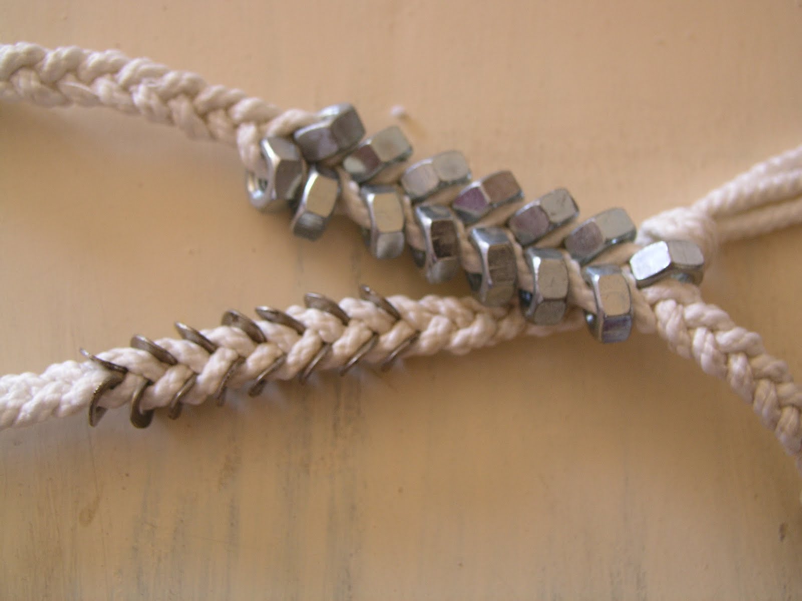 . DIY braided hex nut bracelet