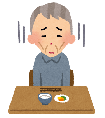 食欲のないお年寄りのイラスト