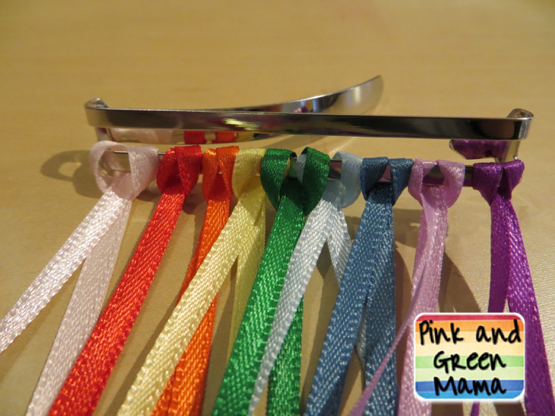 Pink and Green Mama Cute DIY St. Patrick's Day Craft Rainbow Ribbon