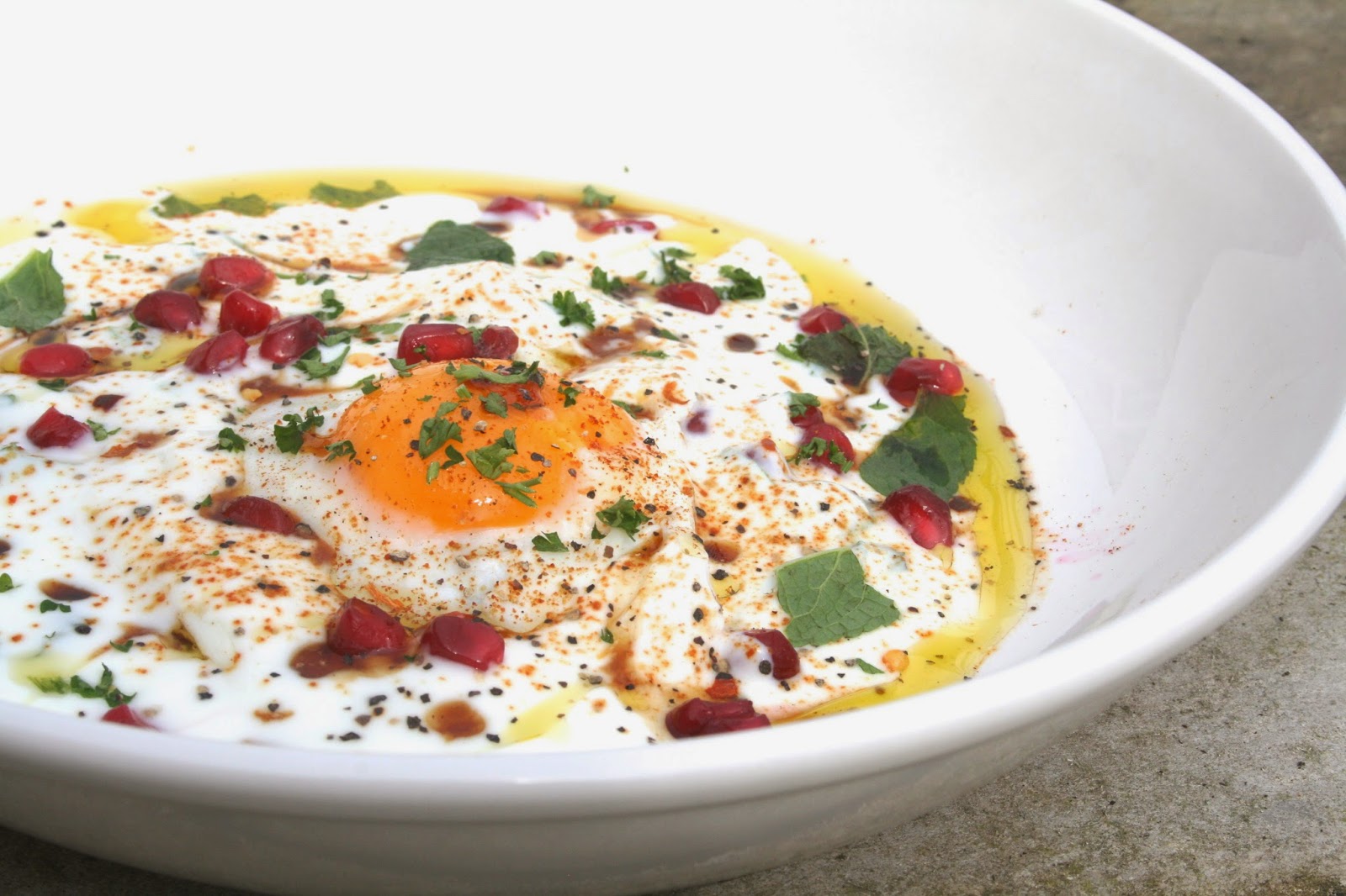 Savoury Yoghurt with Pomegranate