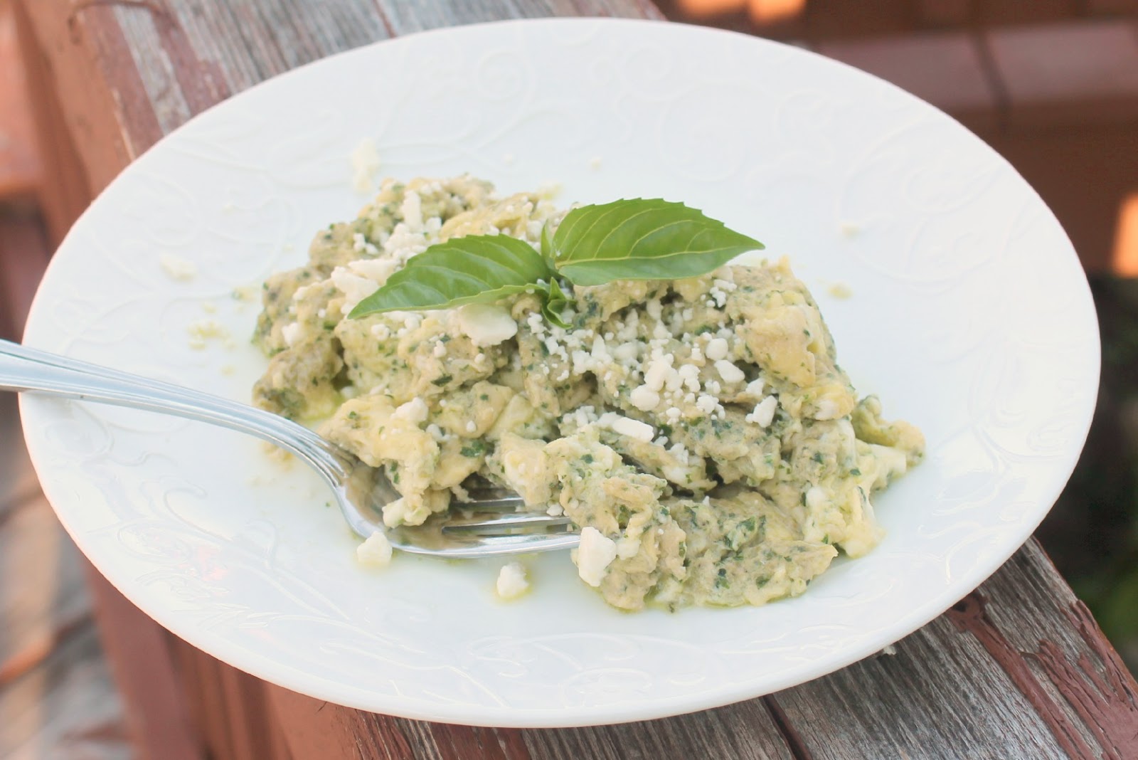 Cheese Curd In Paradise Pesto Feta Scrambled Eggs