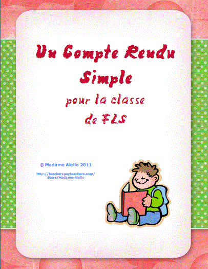 French book report template 07 image