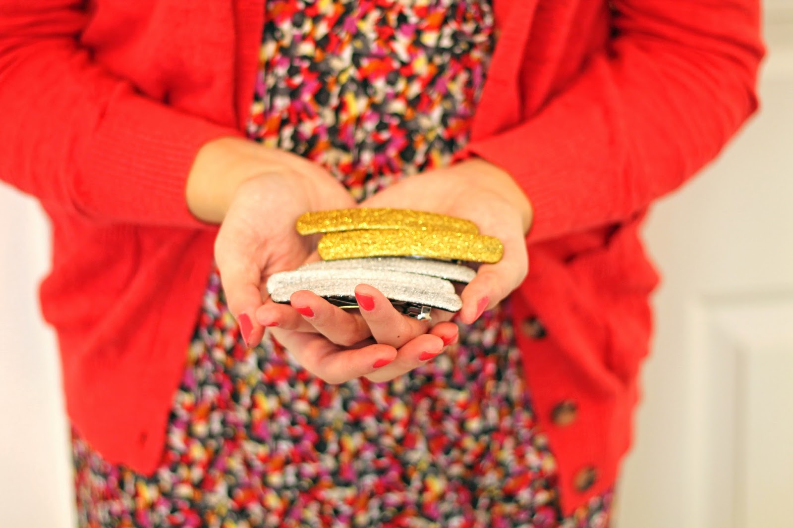 Silver Lining DIY glitter hair clips