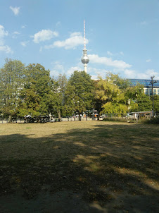 "FERNSEHTRUM"(T.V Tower) in Alexanderplatz as seen from Museum Island.