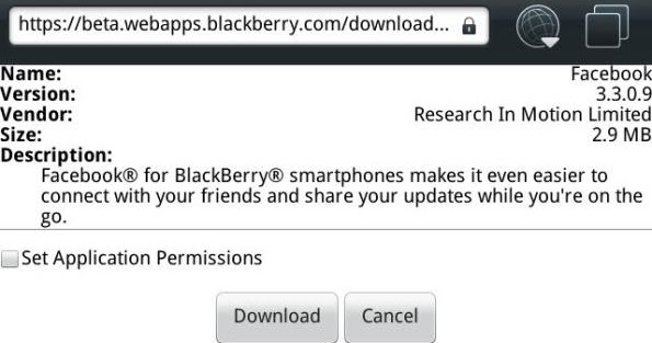 Facebook blackberry versi lama