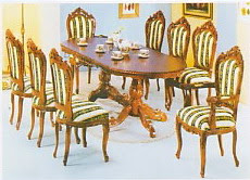 Dining Table With Carving Art 