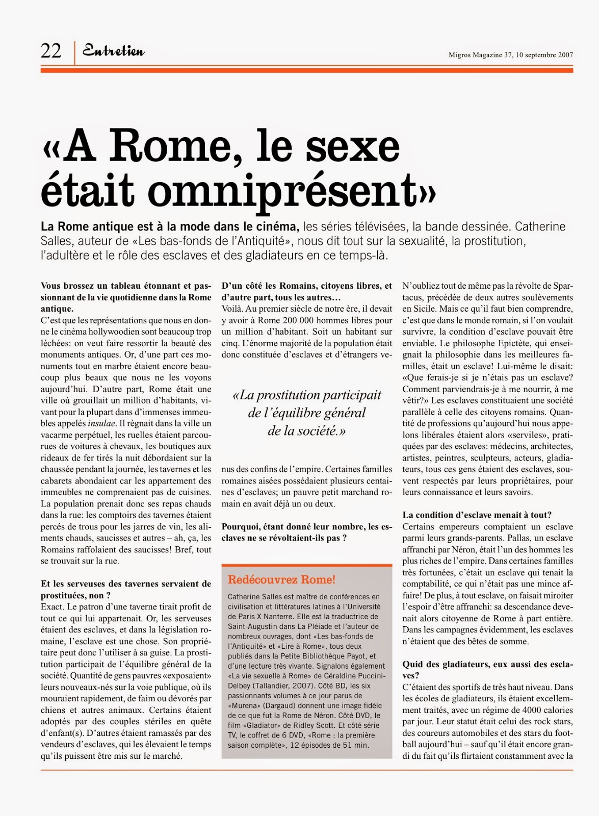 entretien avec une prostituée