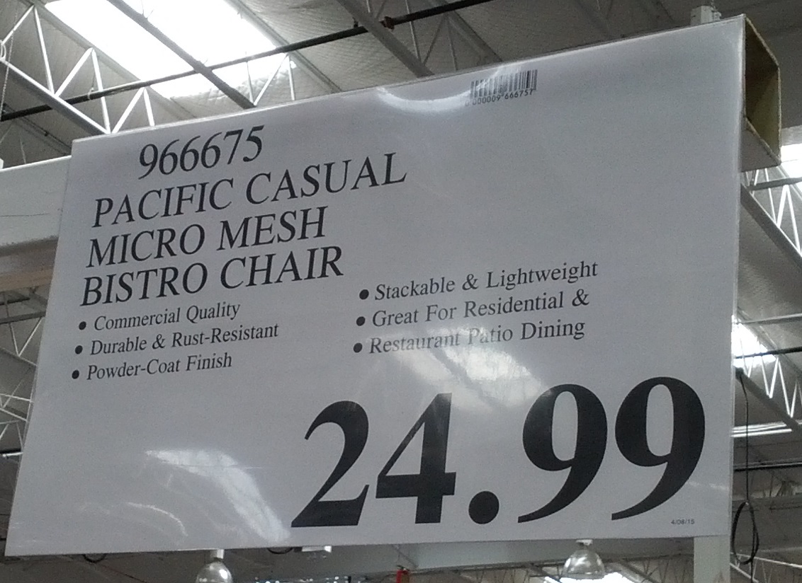 Pacific Casual Stacking Dining Micro Mesh Bistro Chair Costco