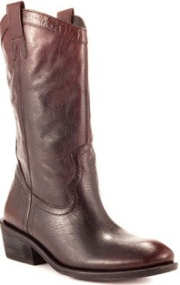 Jessica Simpson Cowgirl Boots Burgundy Black Boot: Western Style Soft Burgundy Black Leather Stitching: Jessica Simpson Footwear Fashions