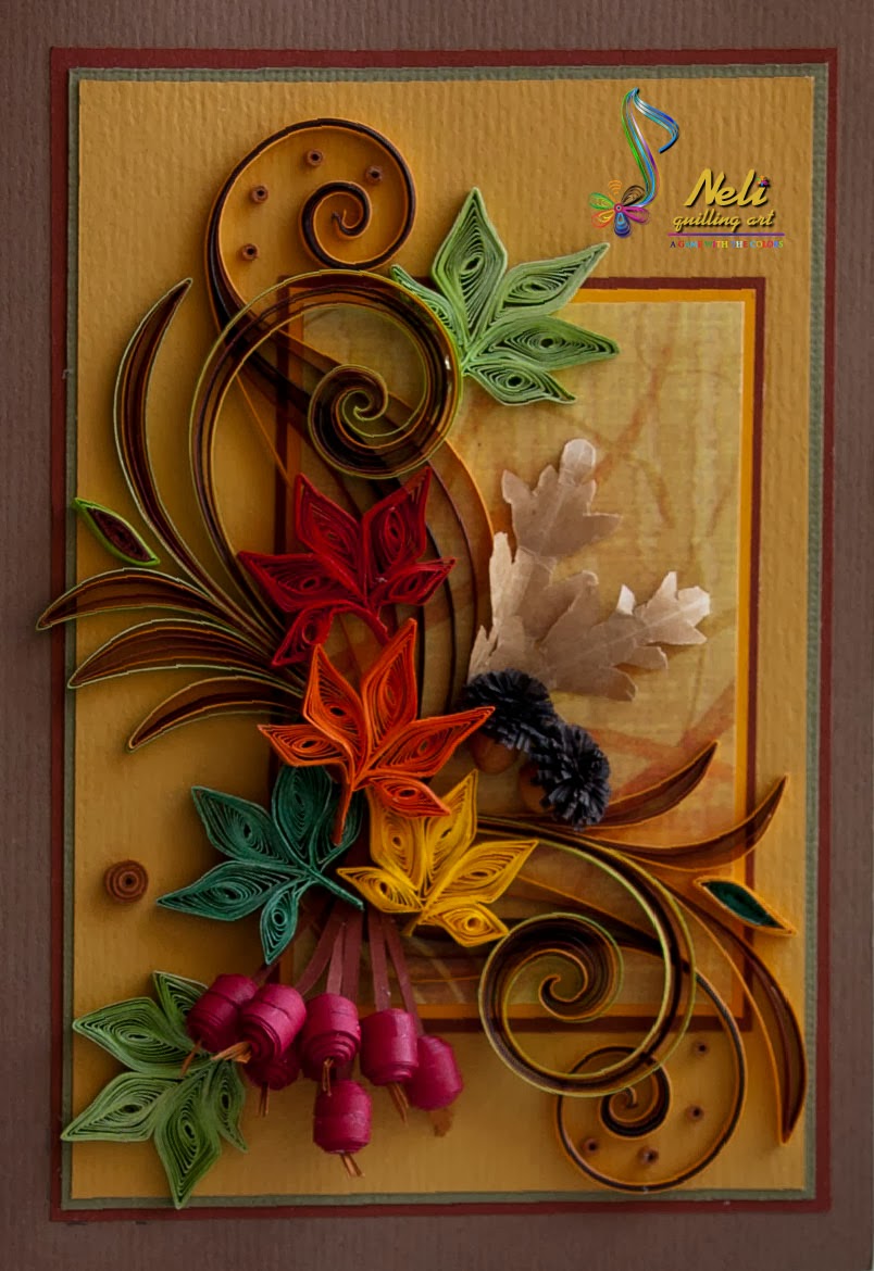 Neli Quilling Art Quilling card ( 10.5 cm 15 cm ) autumn