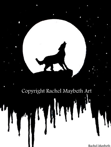 Rachel Maybeth Wolf Howling At The Moon Painting Printable