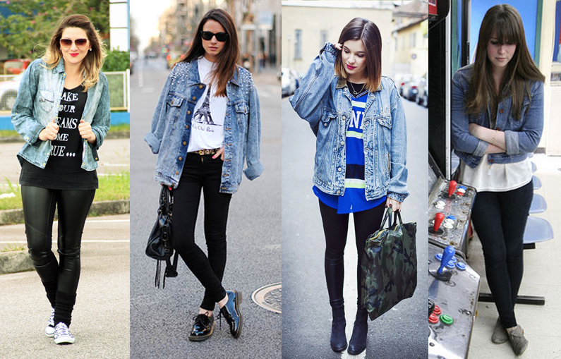 jaqueta jeans com legging