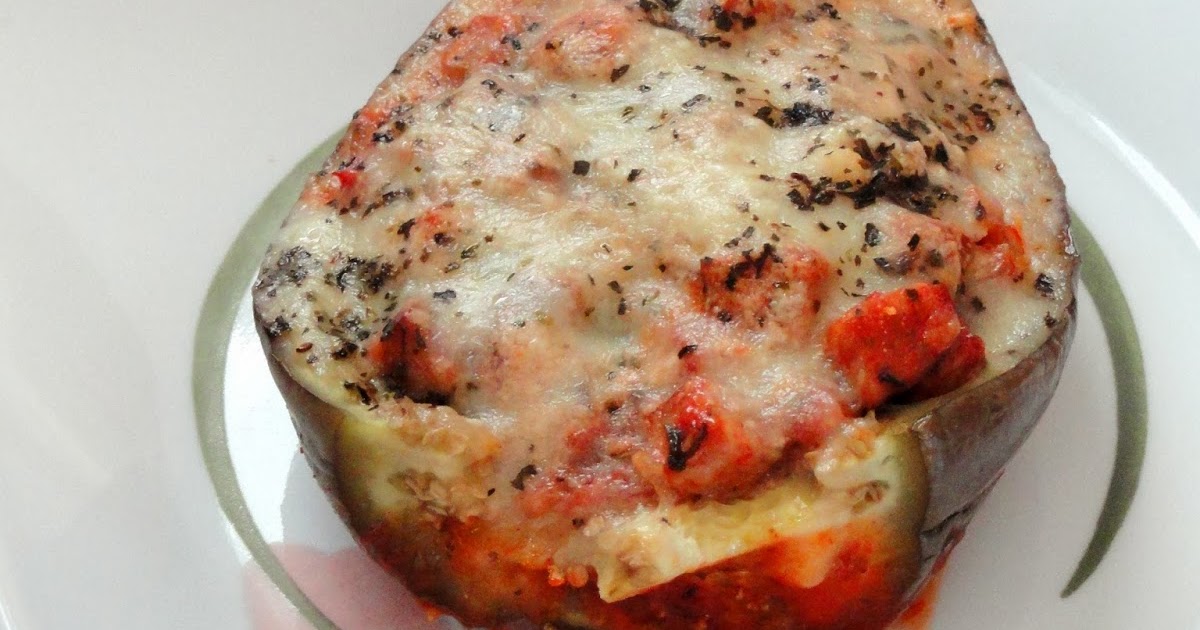 As Good As Gluten Baked Eggplant Parmesan Boats with Sausage