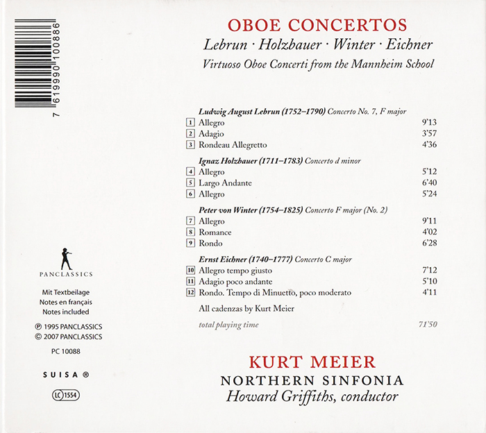 Mi Música Clásica Lebrun, Holzbauer, Winter & Eichner Oboe Concertos