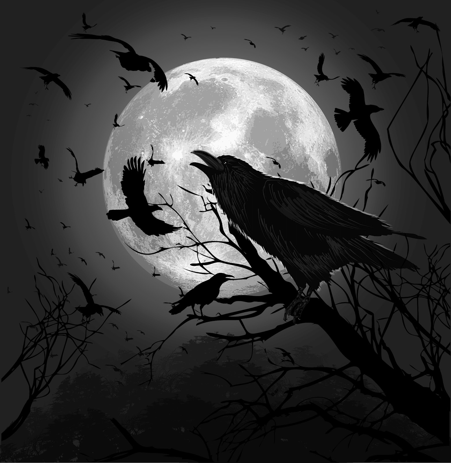 Raven Moon Beautiful dark art, Crow, Raven art