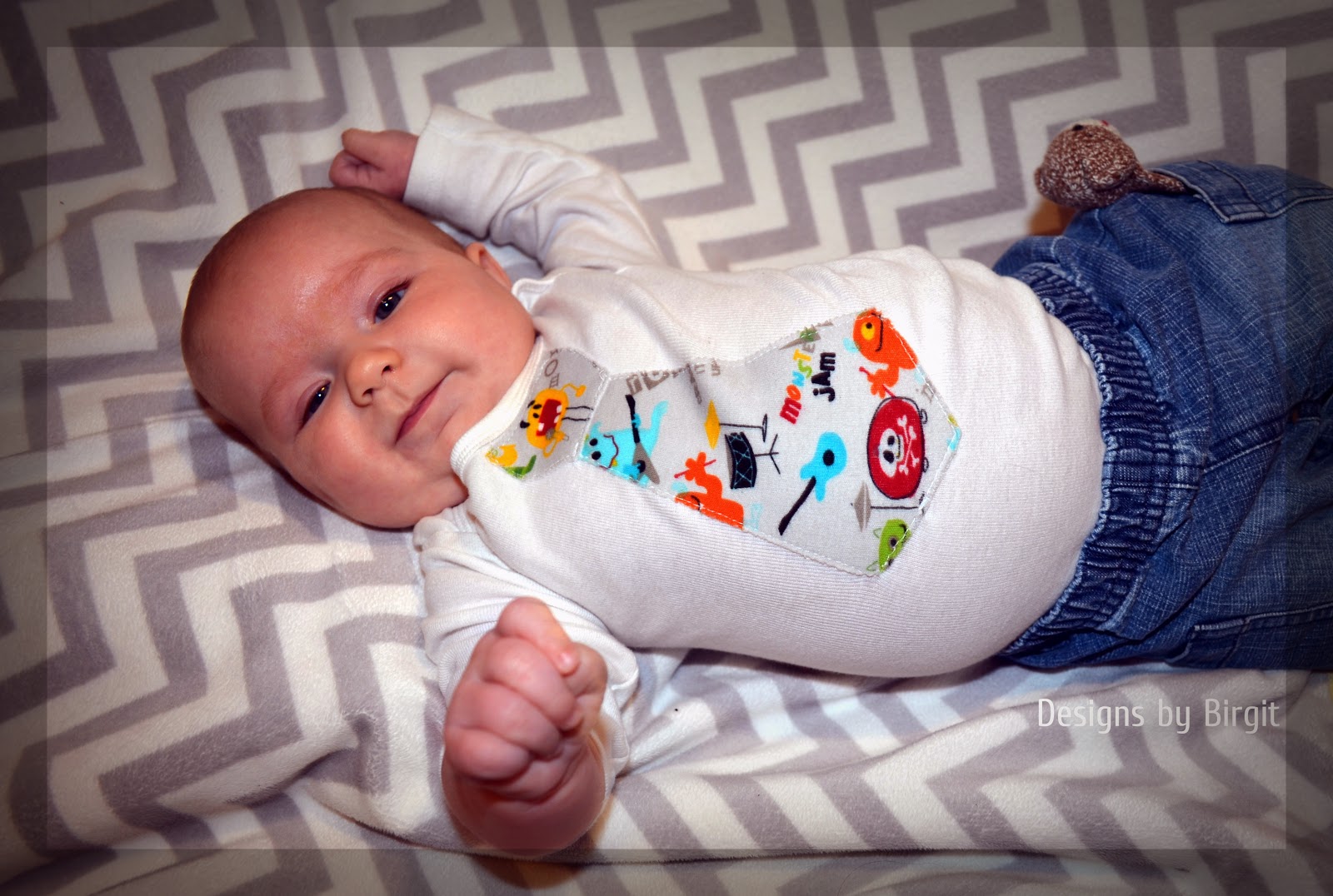 Designs by Birgit Necktie Onesie for Baby Boy