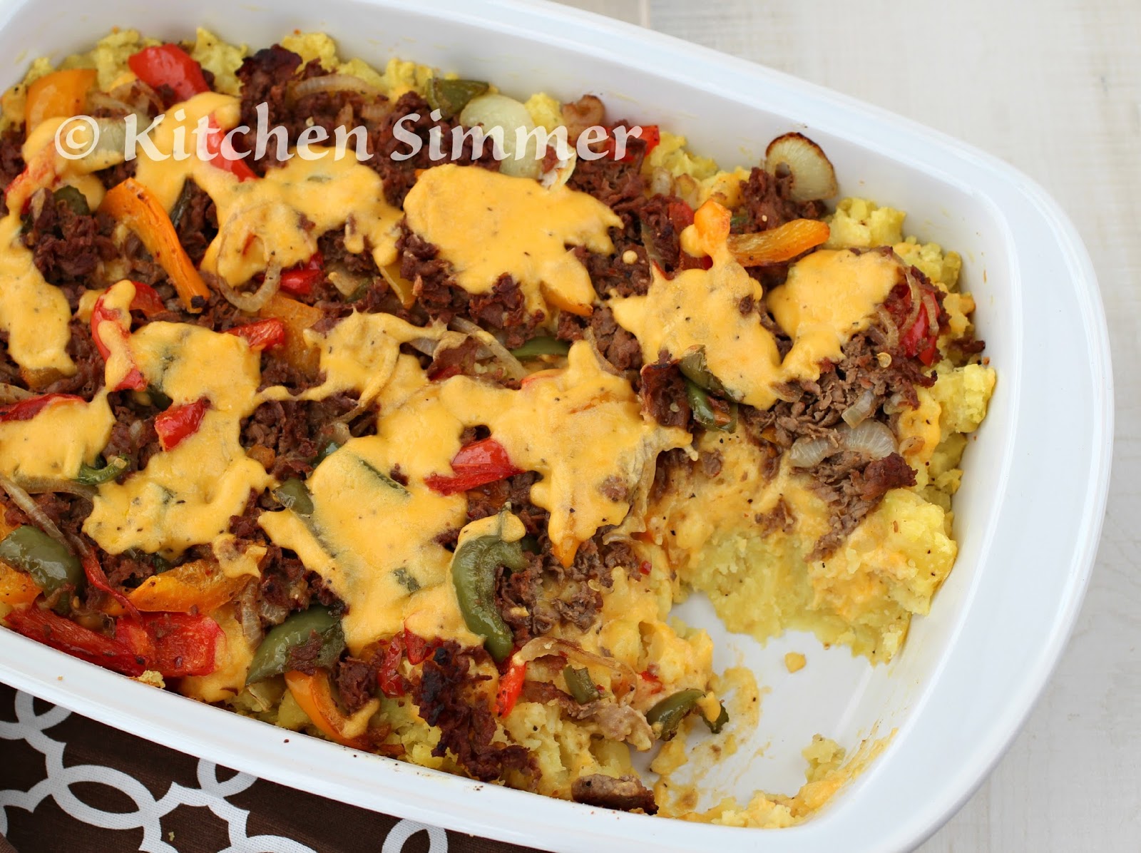 Kitchen Simmer Philly Cheese Steak and Potato Casserole