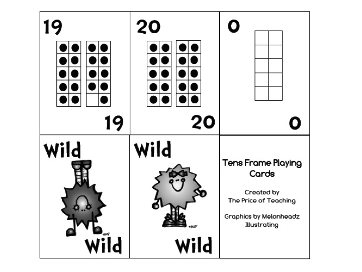 The Price of Teaching: Tens Frame Cards