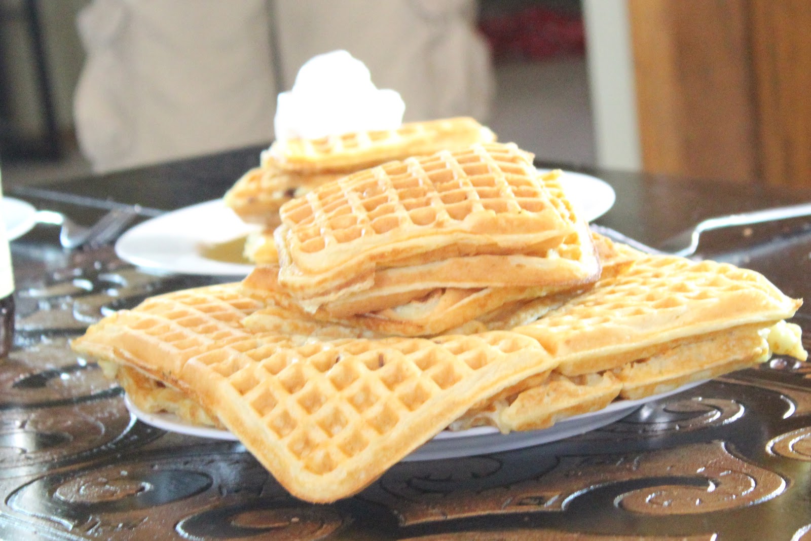 Thyme In Our Kitchen Buttermilk and Chocolate Chip Waffles