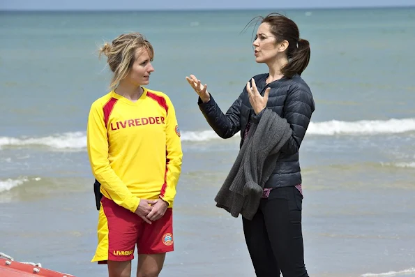 Crown Princess Mary of Denmark, as patron of the Danish Swimming Federation, participated in the inauguration of the new Life-Saving Post at the Tversted Strand