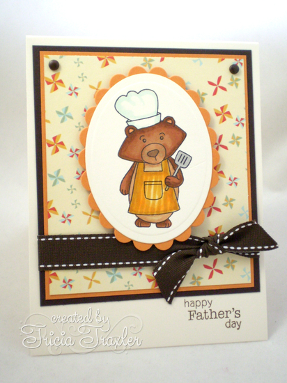Father's Day Grilling Bear Card by Tricia Traxler | Winston's BBQ | Newton's Nook Designs