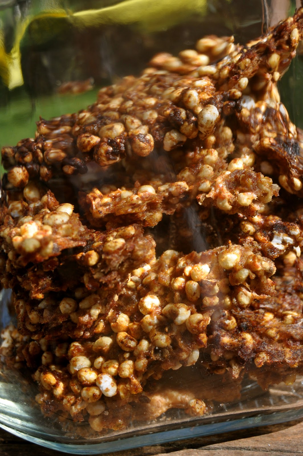 Raspberry and Banana Millet Puffs