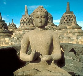 Buddha seated statue of Borobudur　