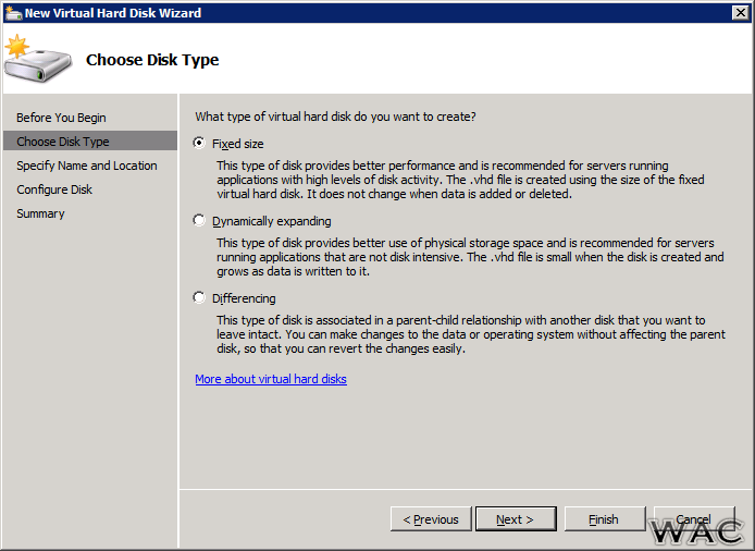 Windows Admin Center Convert a Physical Disk to a Virtual Hard Disk