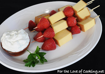 Strawberry Shortcake Kebabs with Vanilla Bean Whipped Cream 