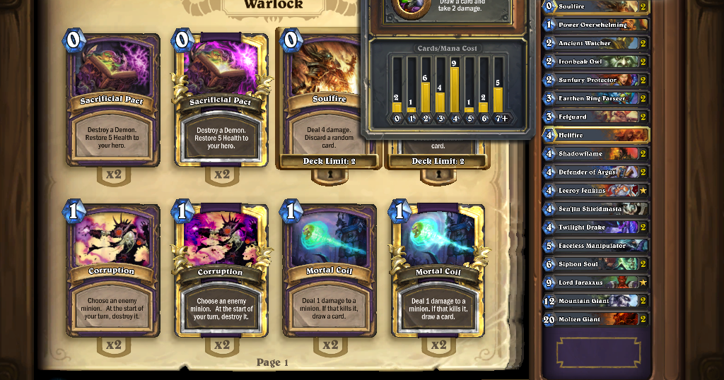 Handlock is a very well known deck in Hearthstone. 