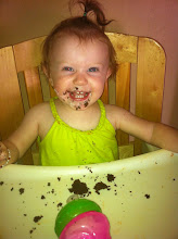 All smiles after eating her cupcake!
