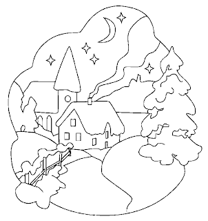 Landscape coloring pages for christmas