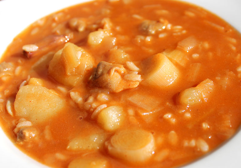 Guiso de arroz con puerros Guisote de arroz con berberechos