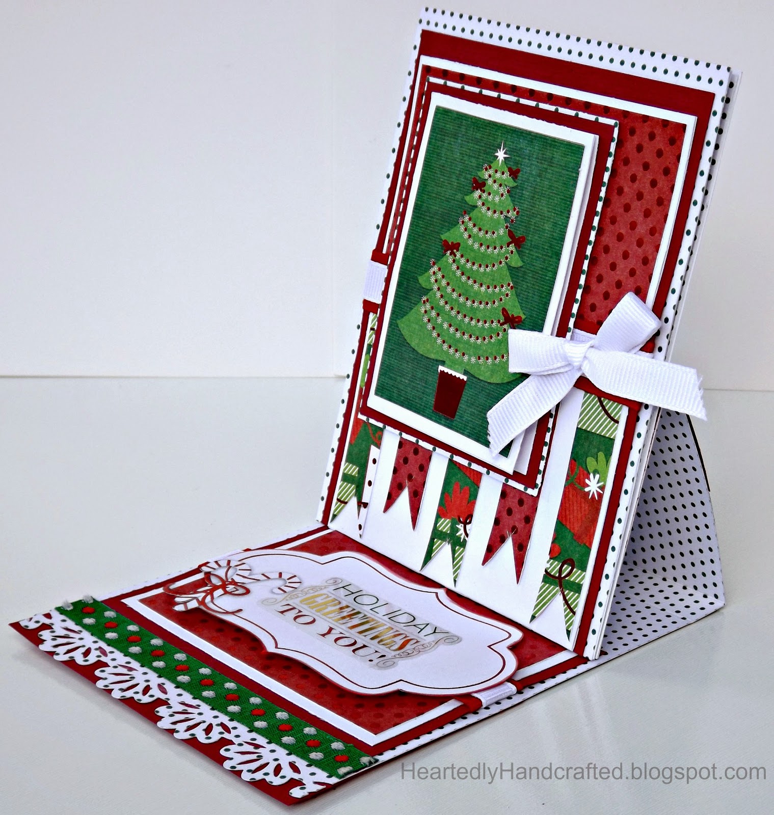 Heartedly Handcrafted Christmas Easel Card with a Couple of Surprises