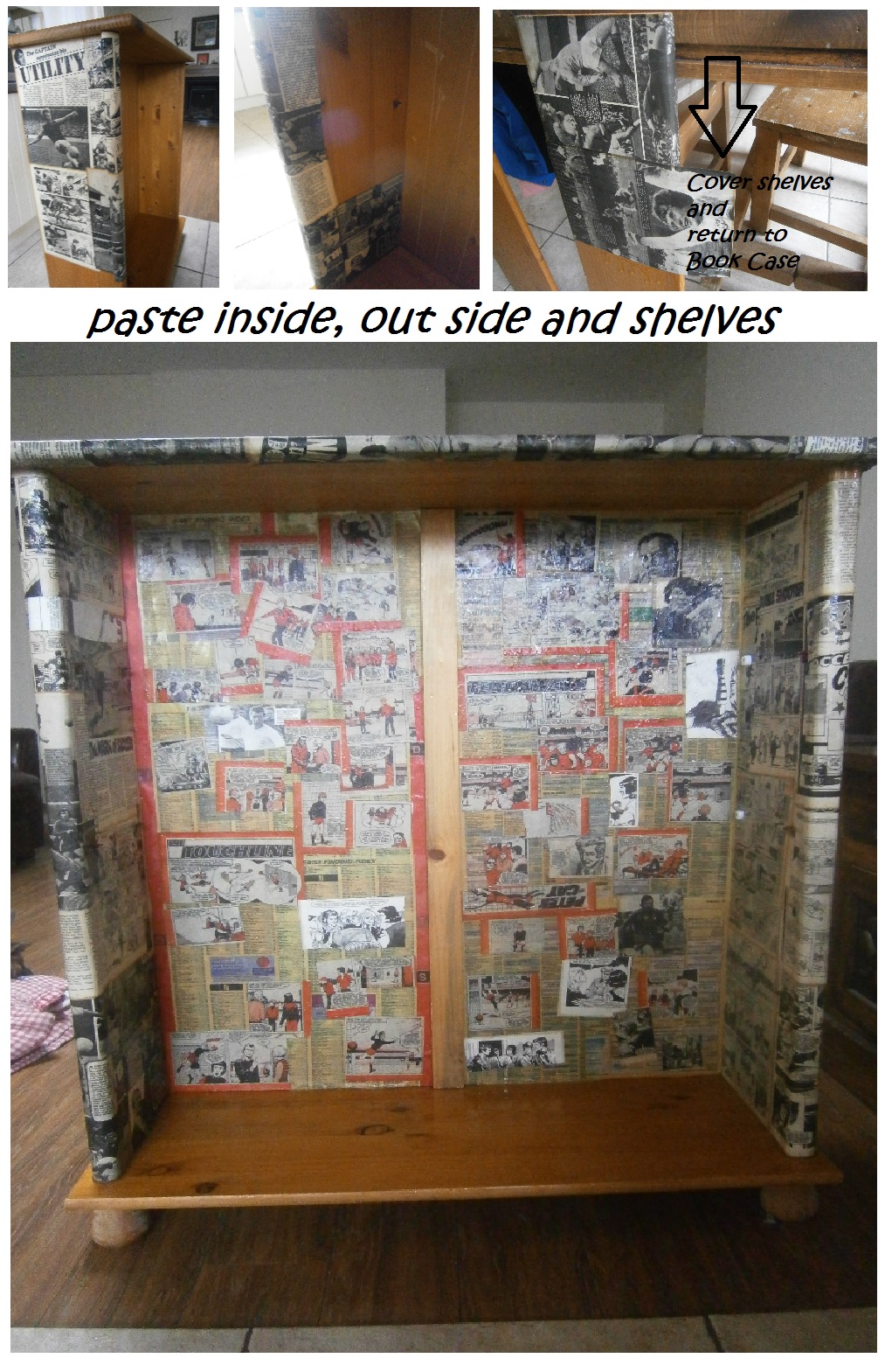 The Art Of UpCycling How To Do Paper Mache Book Shelf Repurpose