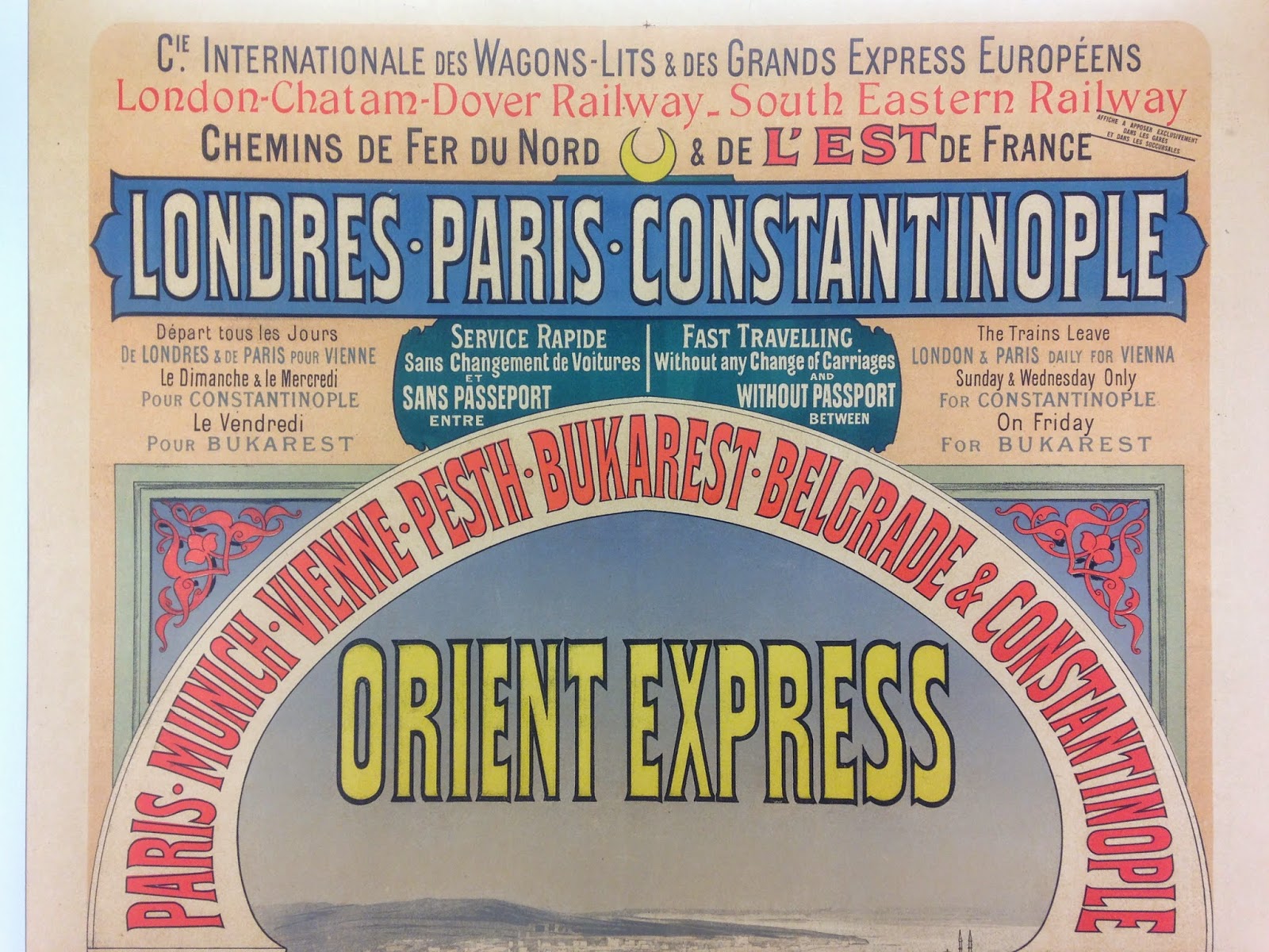 Steam locomotive. Exhibition:  Il Žtait une fois l'Orient Express Once  upon a time the Orient Express at the Arab World Inst Stock Photo - Alamy