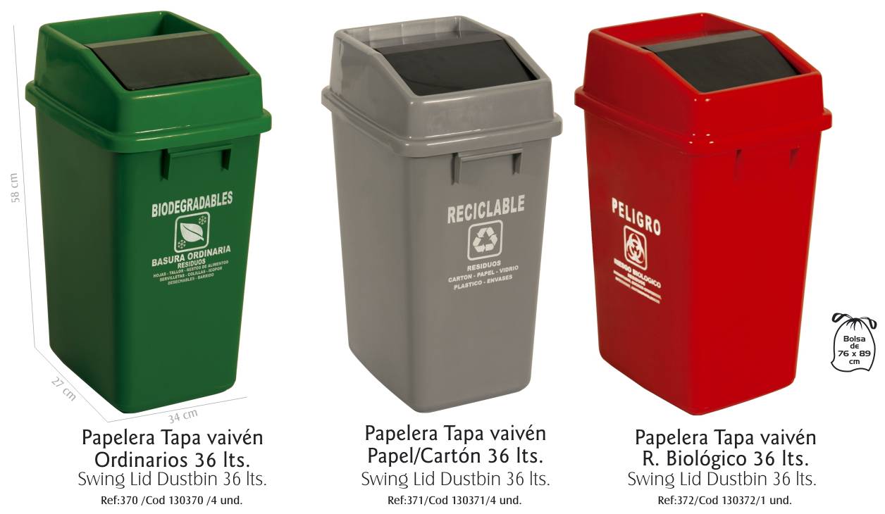 Papeleras,contenedores plásticos para basuras - Fuller 72Fuller 72
